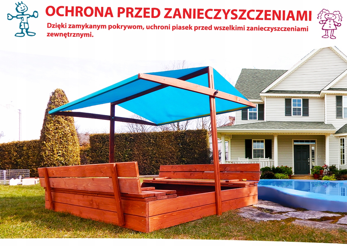  пісочниця з лавками з козирком замикається 120x120 код виробника 00090