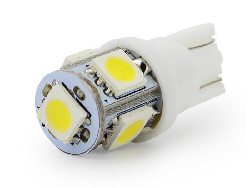 

Żarówka 5 Led 5050 Smd Postojówka T10 W5W Biała