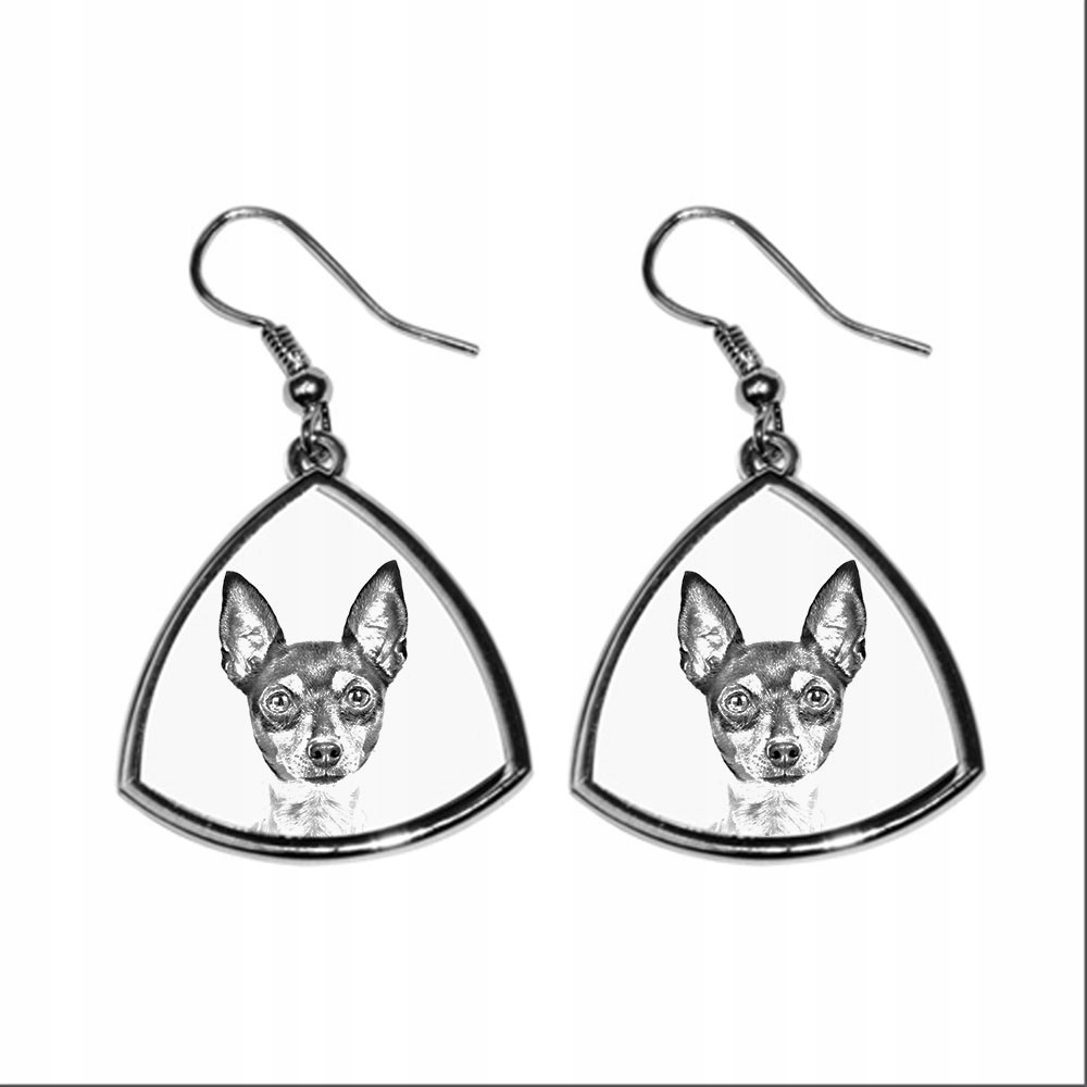 

Amerykański toy terrier Kolczyki z nadrukiem