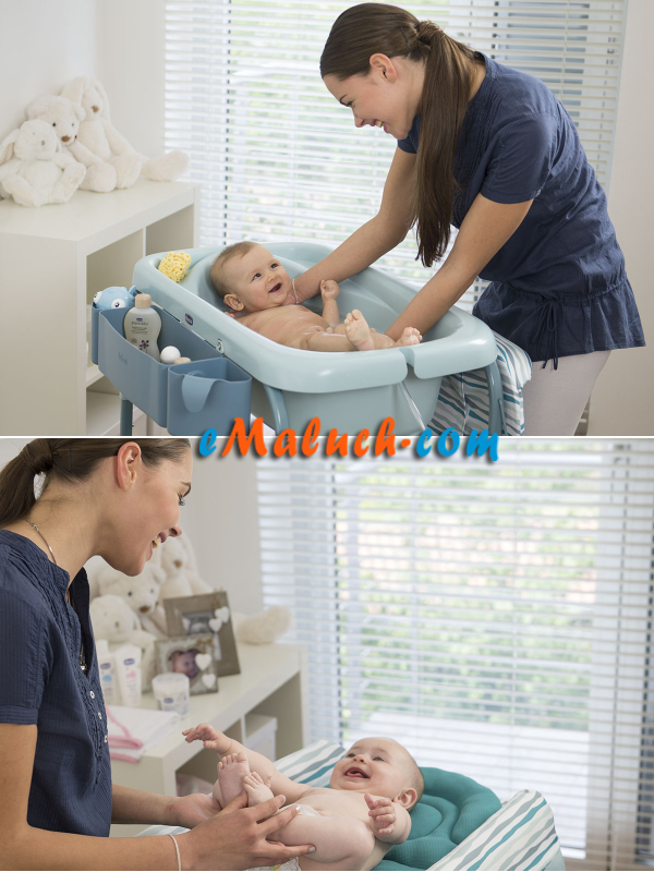 CHICCO Comfort - Wanienka + przewijak 2w1 CUDDLE Kolor dominujący szary