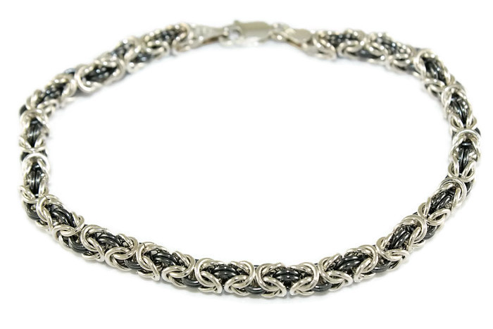 Stříbrný Náramek Královská Byzantina 20 CM 13 G