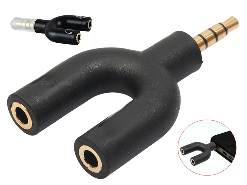 

Adapter Stereo MiniJACK 3,5mm M x1 -> F x2 4PIN