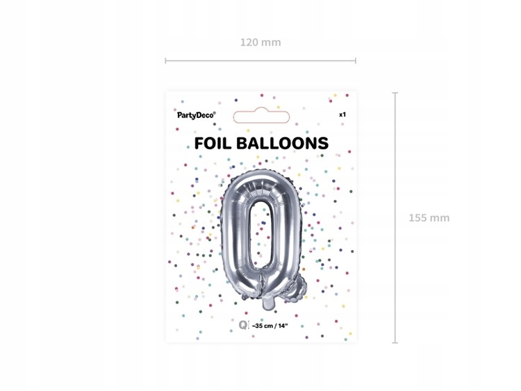 Balon foliowy Q srebrny 35cm 1szt FB2M-Q-018 Kod producenta FB2M-Q-018