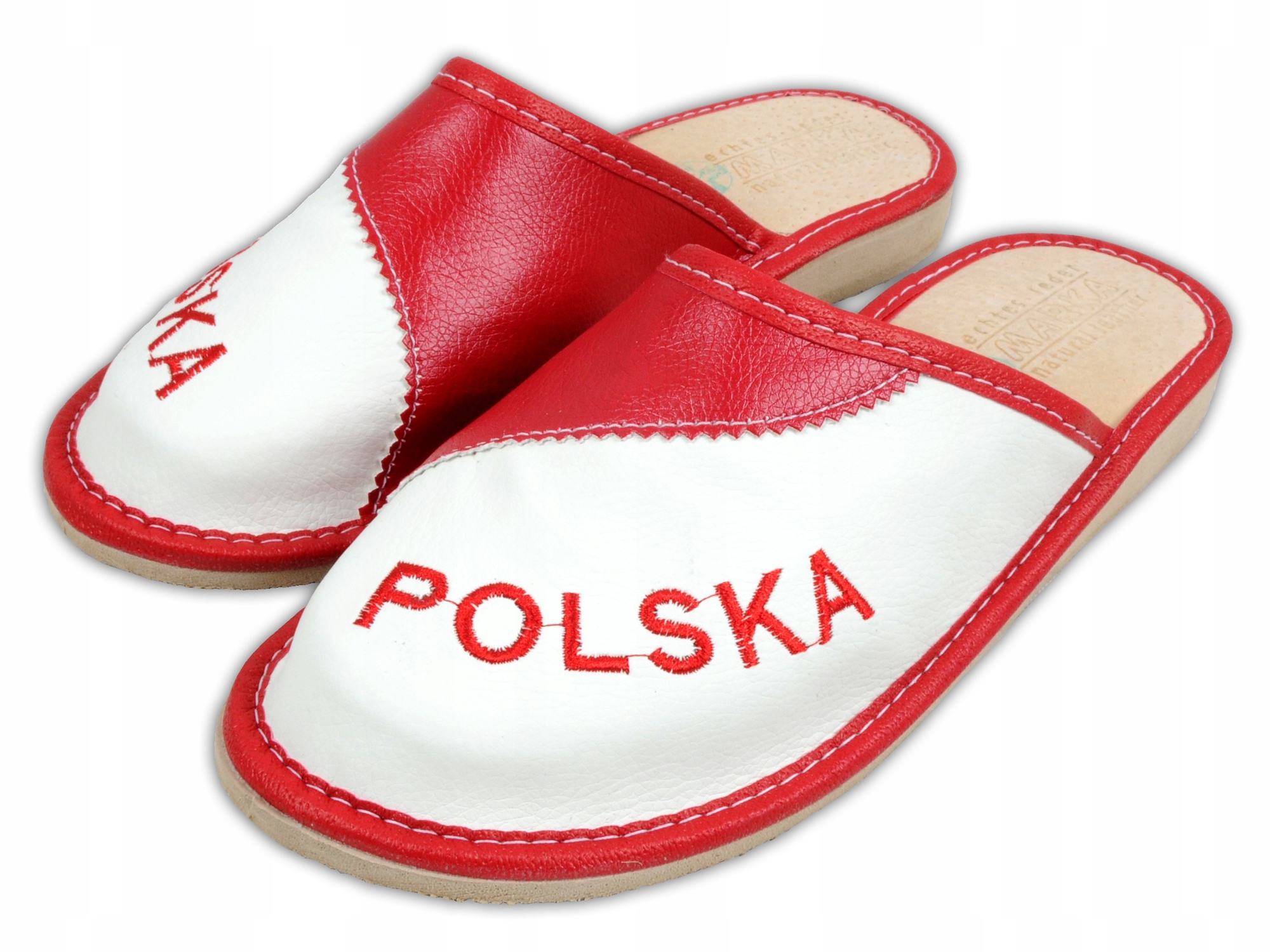 

Skórzane Pantofle Kibica - Polska Flaga - nr 39