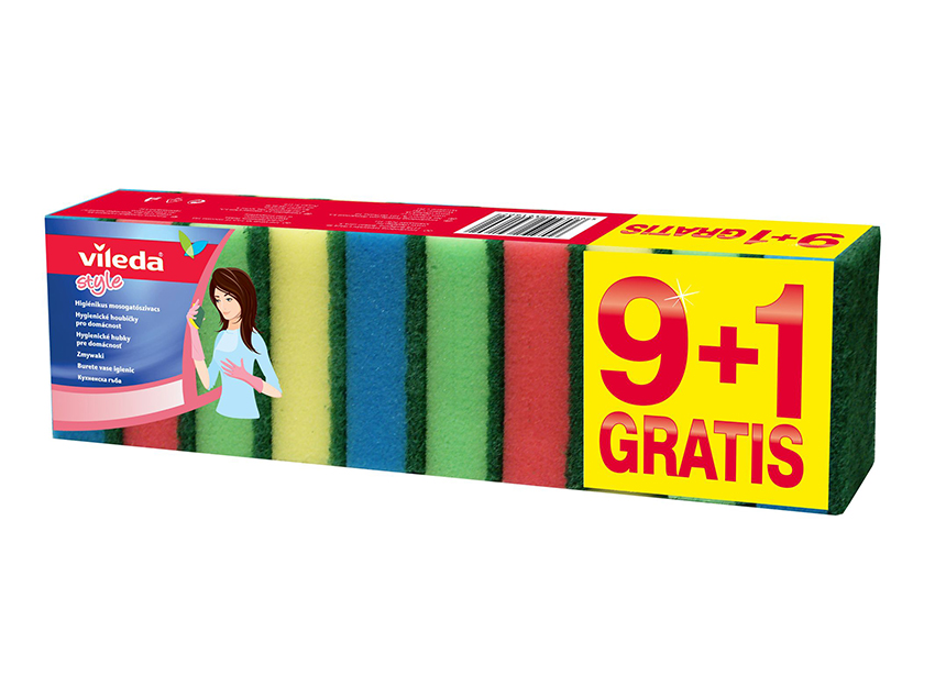 

Zmywak kuchenny gąbka myjka Vileda rainbow 10sztuk