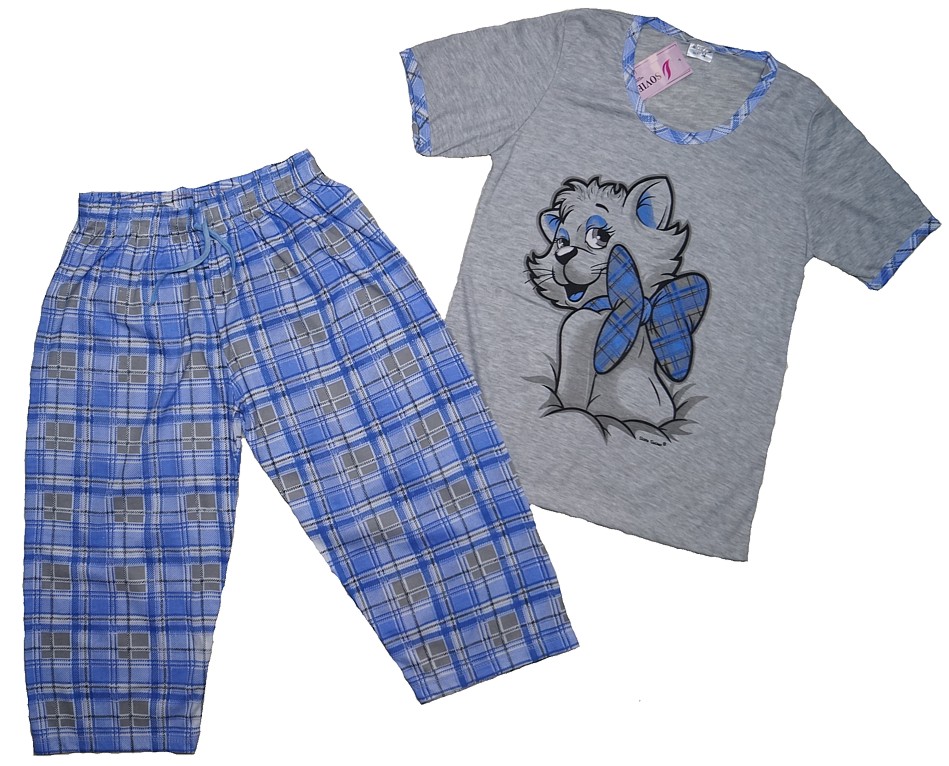 

Śliczna piżama damska Sovie kotek, spodnie 3/4 -XL