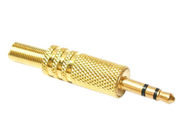 

Wtyk mały Jack 3,5mm Stereo - na kabel - Gold