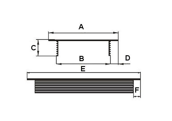 Kratka wentylacyjna aluminiowa 60x245 I - srebrna Średnica otworu (mm) inna