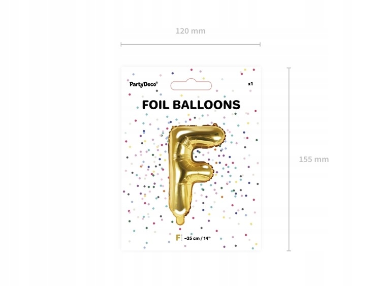 Balon foliowy F złoty 35cm 1szt FB2M-F-019 Kod producenta FB2M-F-019