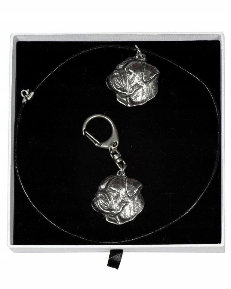 

Buldog Amerykański Naszyjnik i Brelok w pudełku