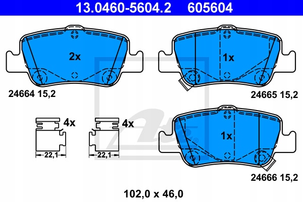 Тормозні диски Колодки ATE Tył - TOYOTA AURIS I II 270mm Виробник запчастини ATE foto 1