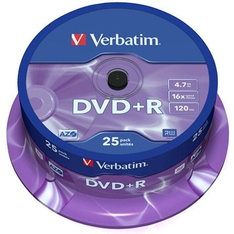 Płyty Dvd+r Verbatim Azo, 4,7GB, 16X, Cake, 25SZT.