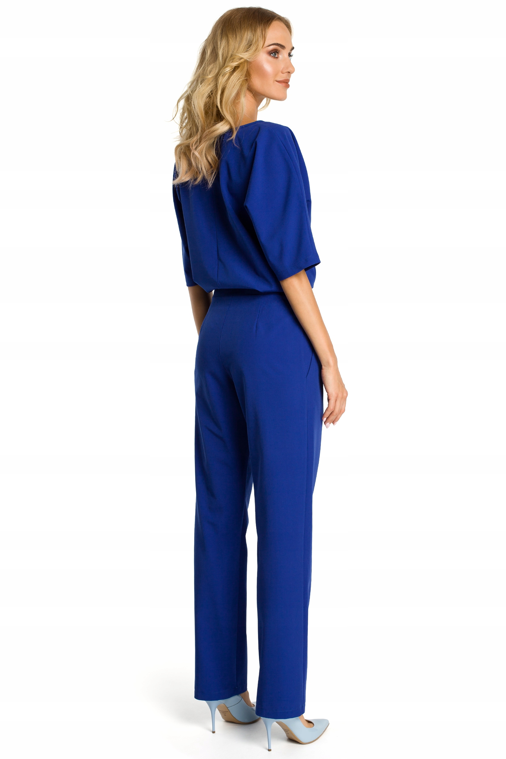 M334 Kombinezon z luźniejszą górą - chabrowy 44 | Dekolt okrągły