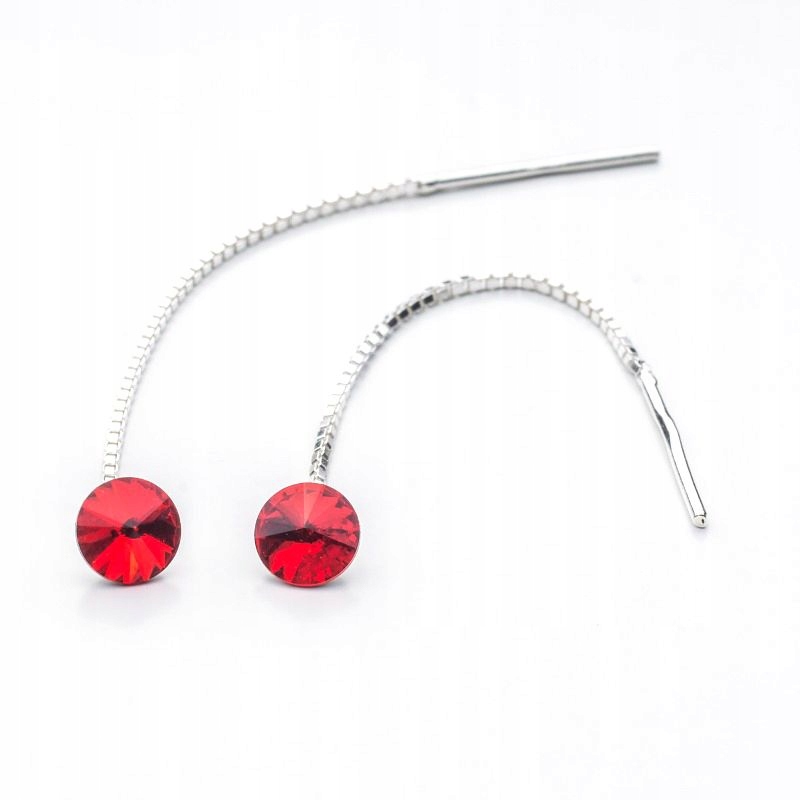 

Srebrne długie kolczyki z kr. Swarovski 6mm Ls