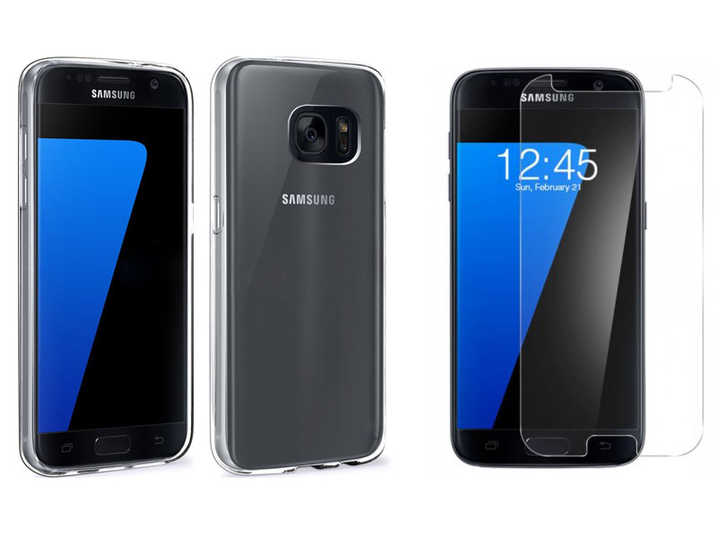 

Etui Plecki Obudowa Guma Samsung Galaxy S7 + Szkło
