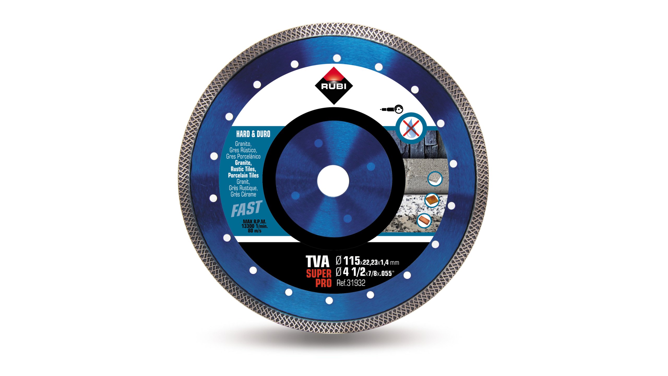 

Tarcza diamentowa Rubi Tva 115 do gresu płytek