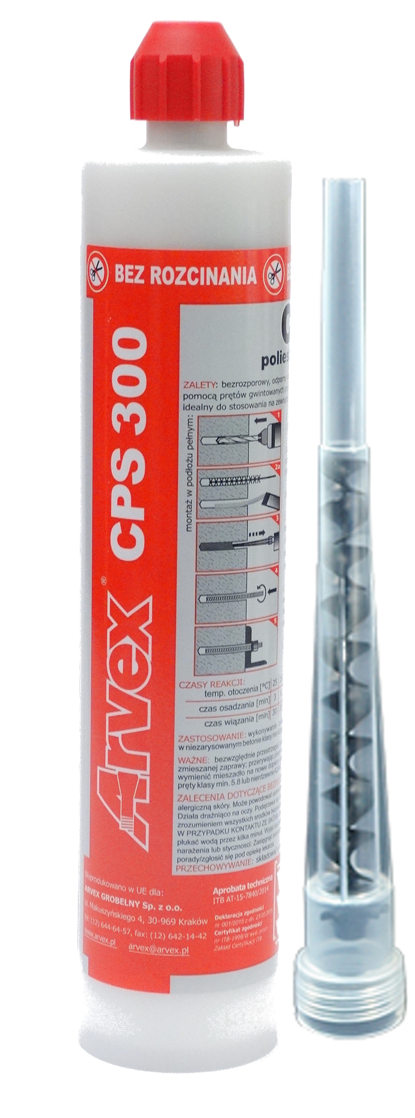 KOTWA kotwy chemiczna klej żywica wklejana CPS300 Producent Arvex