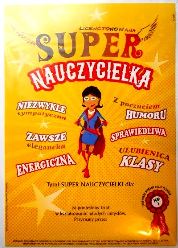 diplom CERTIFIKÁT SUPER UČITELIA darček