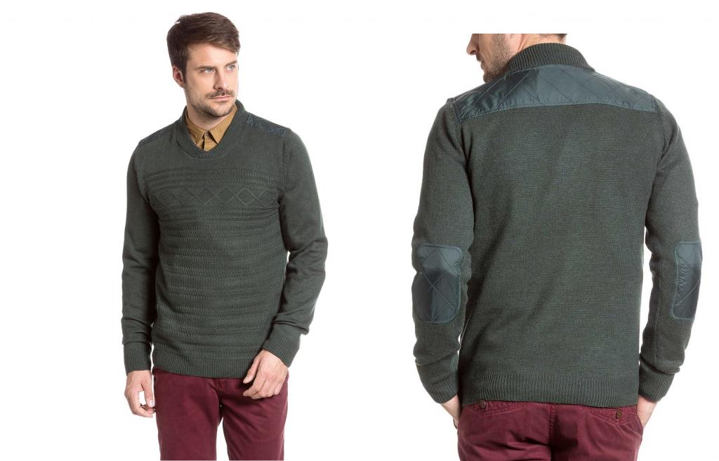 

C&a Sweter L Meski Łaty Khaki