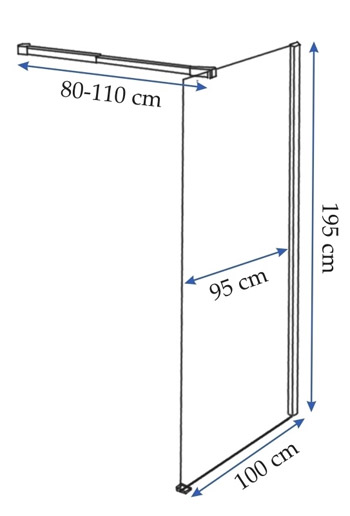 Perete dus AERO 100x195 EASY CLEAN - REA Forma dreptunghiulara