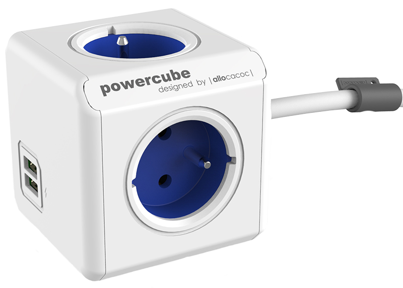 

Listwa allocacoc PowerCube 4 gniazda 2xUSB 1,5m