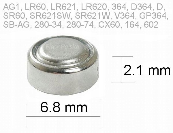 10x ALKAIC литиевая батарея AG1 LR621 SR60 D364 код производителя AG1-BP10