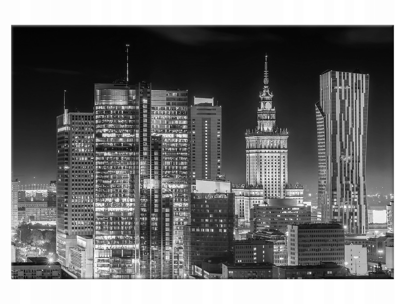 

Obraz Warszawa 60x40 warszawa nocą do salonu