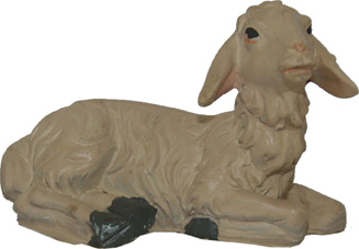 

Owca leżąca- 3,7cm wysoka do figur o wys. 12-15cm