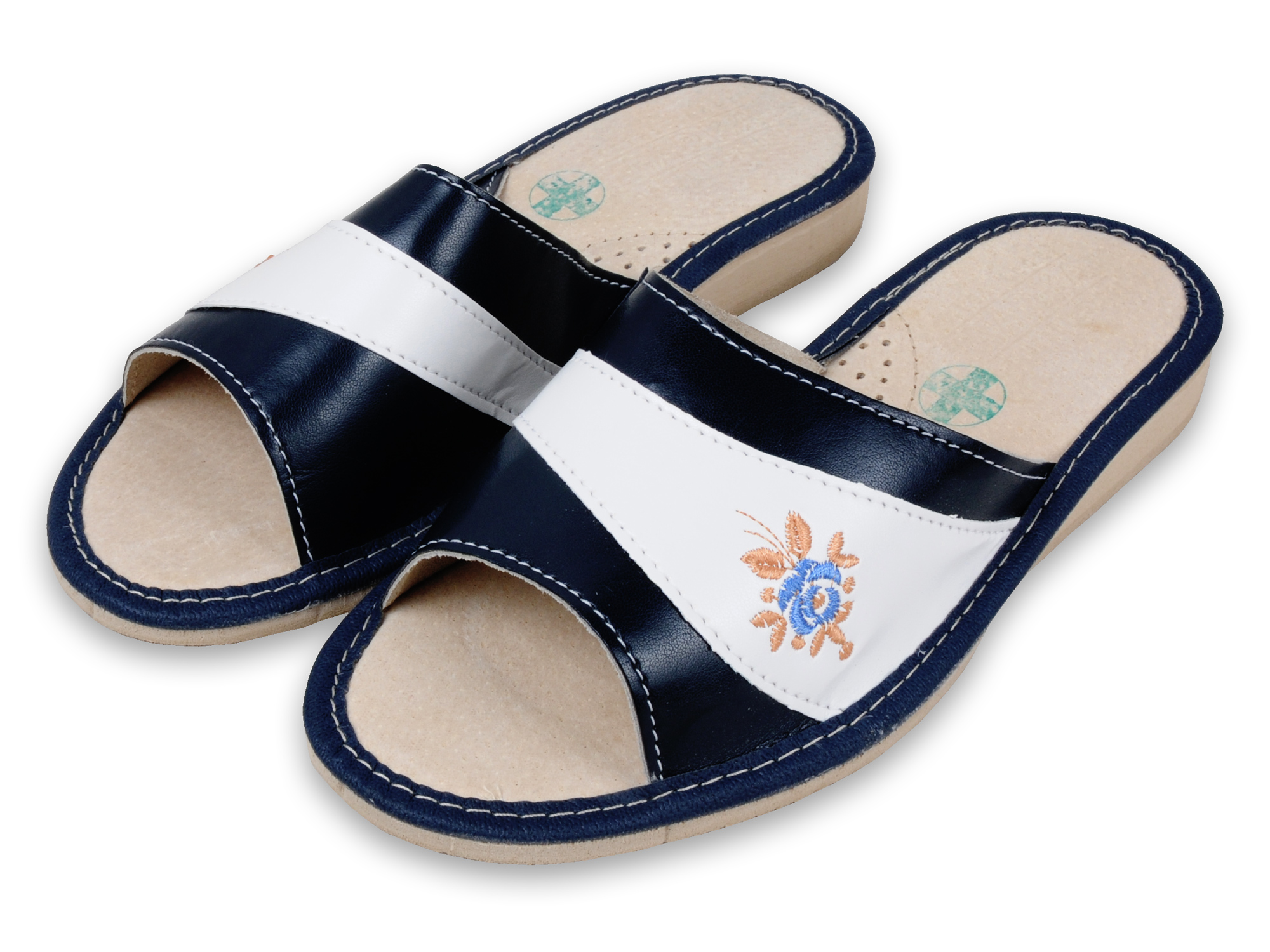 

Pantofle Skórzane Kapcie Laczki Łapcie A19HRG nr40