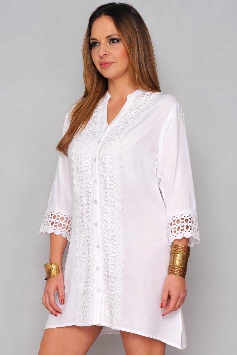 TUNIKA PLAŻOWA - S / M - GRUBA WYSZYWANA KORONKA Rodzaj tunika