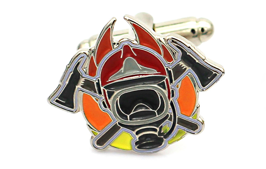 HEŁM STRAŻACKI Spinki do mankietów PSP, OSP + etui Marka inny