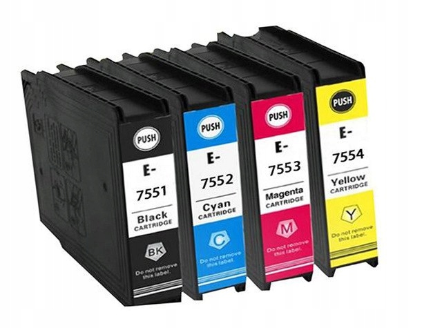 4x Inkoust pro Epson WF6530 WF8010 WF8090 WF8590 T7551