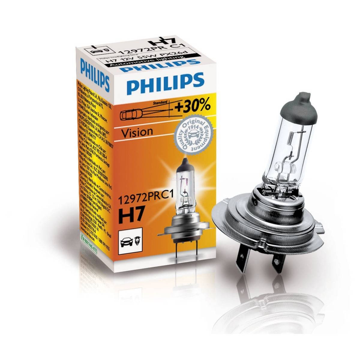 Żarówka PHILIPS H7 H-7 12V 55W PX26D VISION +30% 12972PR za 18,50 zł z  Międzyborów -  - (6491240824)