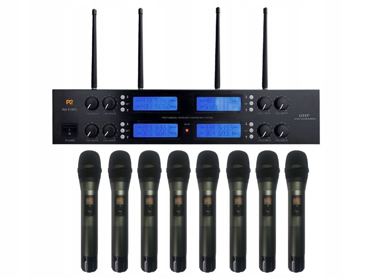 P2 8 kanálový bezdrátový ruční mikrofon