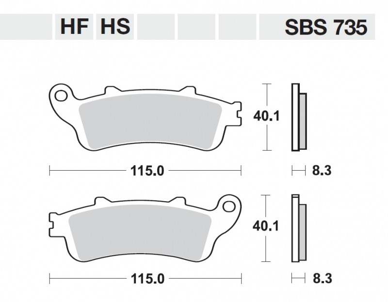 SBS KLOCKI SPORTOWE HONDA ST 1300 GL 1800 PRZÓD Numer katalogowy części 735HS