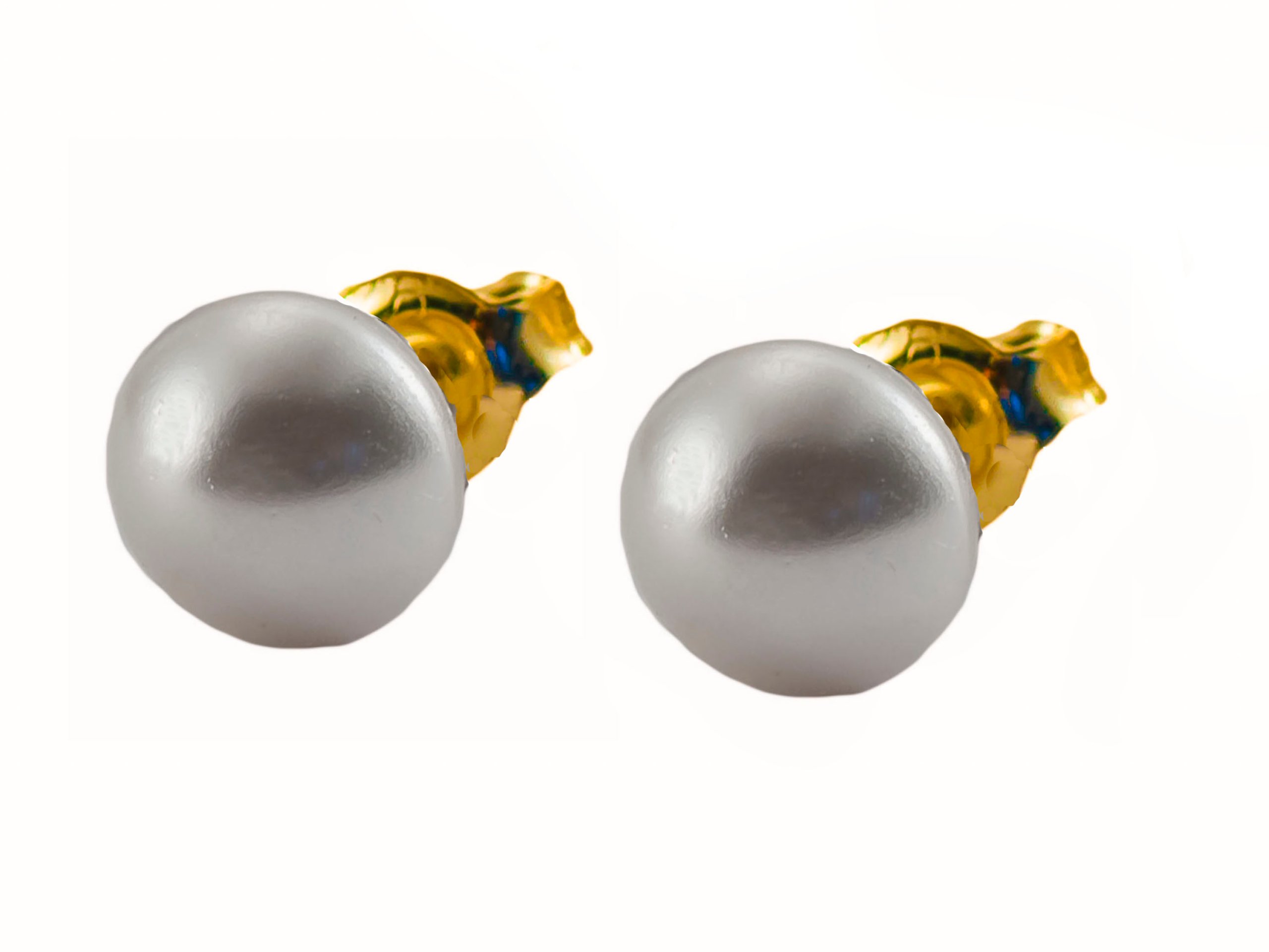 

Swarovski Perły Złote kolczyki White 6mm kulki