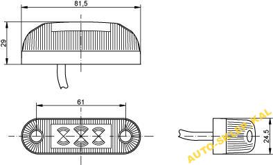 LAMPA OBRYSOWA LED OWALNA OBRYSÓWKA POMARAŃCZOWA Waga produktu z opakowaniem jednostkowym 0.2 kg