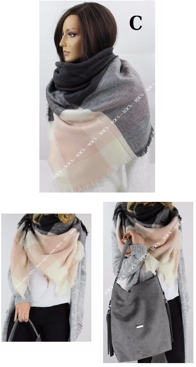 MEGA DUŻA CHUSTA W KRATE CIEPŁY SZAL DAMSKI PONCZO Płeć Produkt damski