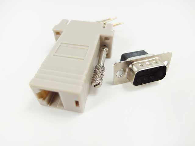 

adapter wtyk com 9 pin DB9 gniazdo RJ45 8p8c