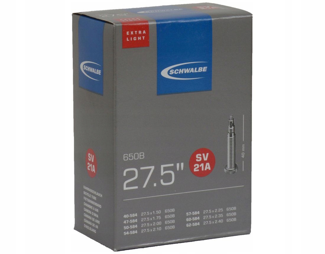 

Schwalbe SV21A Dętka 27,5x1.5/2.4 Extralight prest