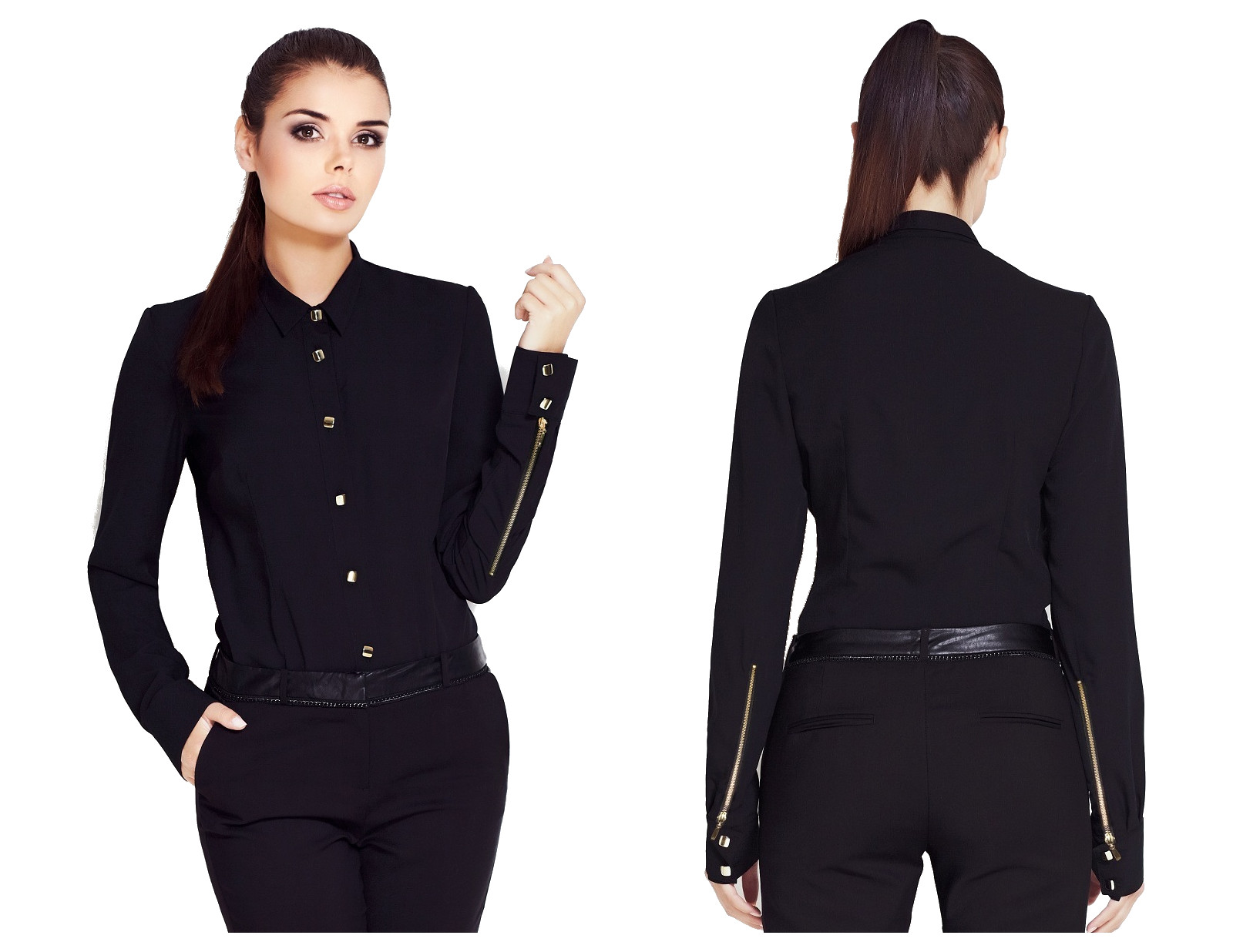 

Bluzka Koszula Złote Zamki I Guziki New Elegance