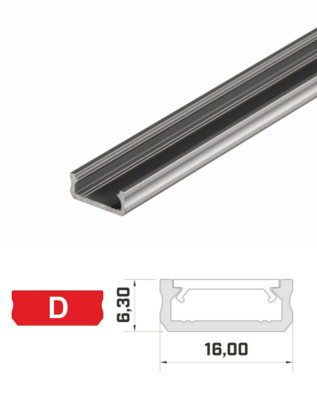 Profil 1m prosty mini+ klosz wciskany do taśm LED Typ osłonka