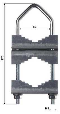 Obejma łącząca 2 maszty, anteny, łącznik 170mm! Marka MAT-Company