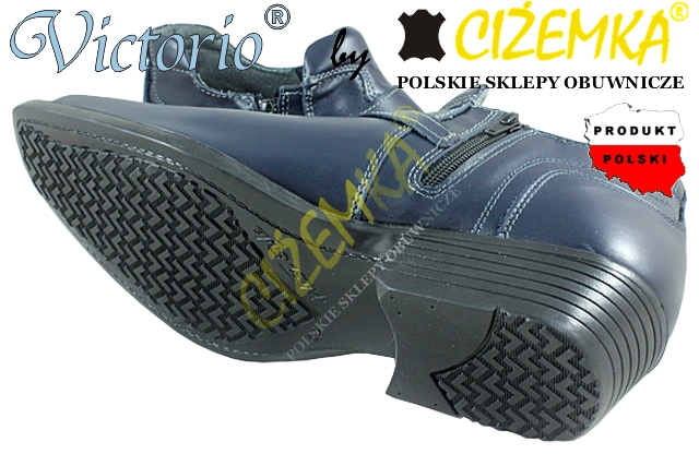 VICTORIO Kowbojki Półbuty SKÓRA PL 1026 GRANAT 40 Długość wkładki 26.5 cm