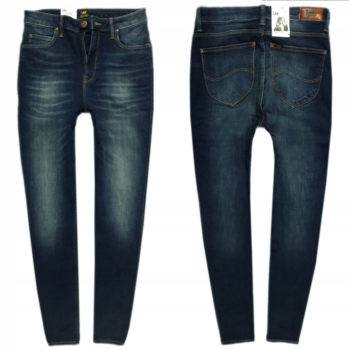 

Jeansy Lee Scarlett High Blue Indigo Rurki W27 L33
