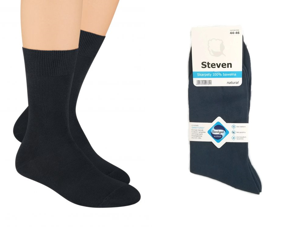 

Skarpety męskie 100% bawełna Steven 41-43 Czarne