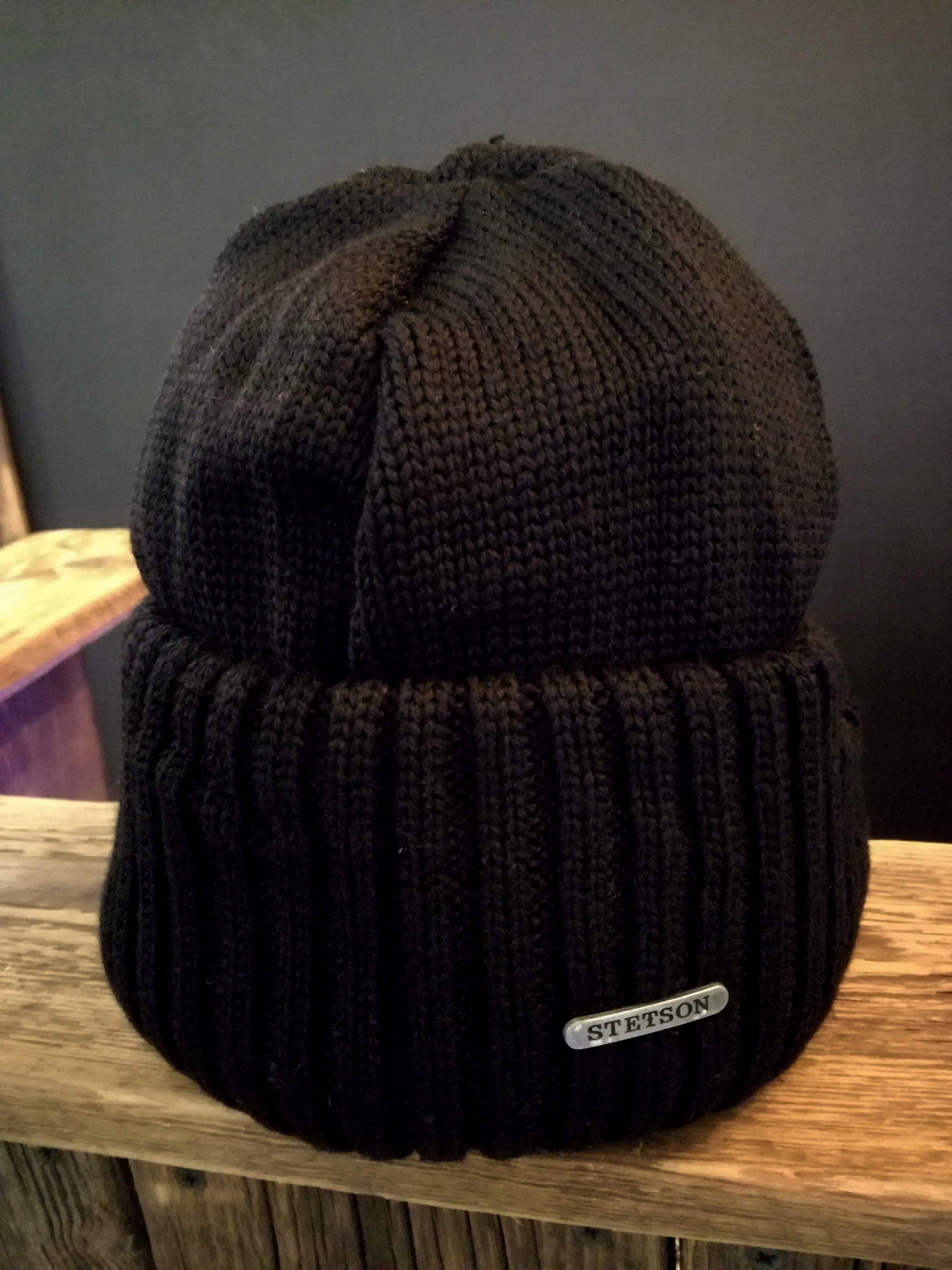 Czapka zimowa ciepła motocyklowa STETSON czarna premium Typ beanie