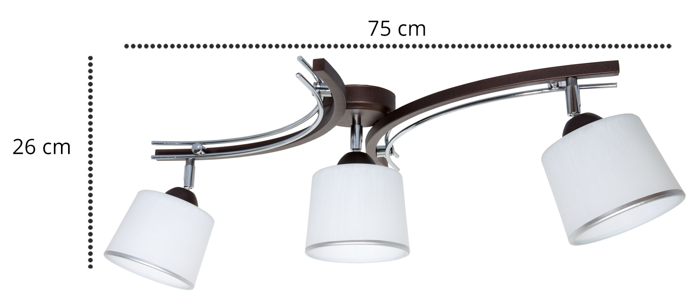 Elegancka LAMPA WISZĄCA SUFITOWA PLAFON LED 3x60W Kolor odcienie brązu i beżu