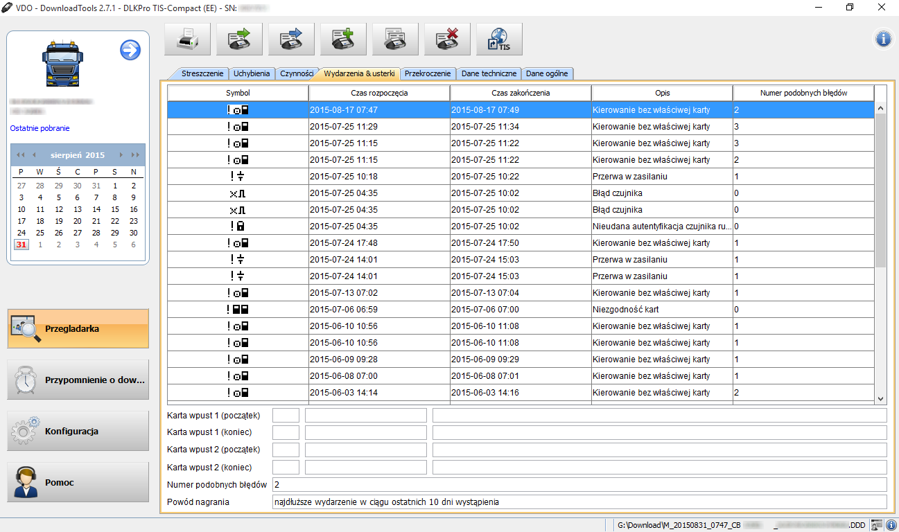 DLK Pro TIS-Compact S (EE) do tachografów SMART 4.1 kart G2v2 i program Zasilanie akumulatorowe
