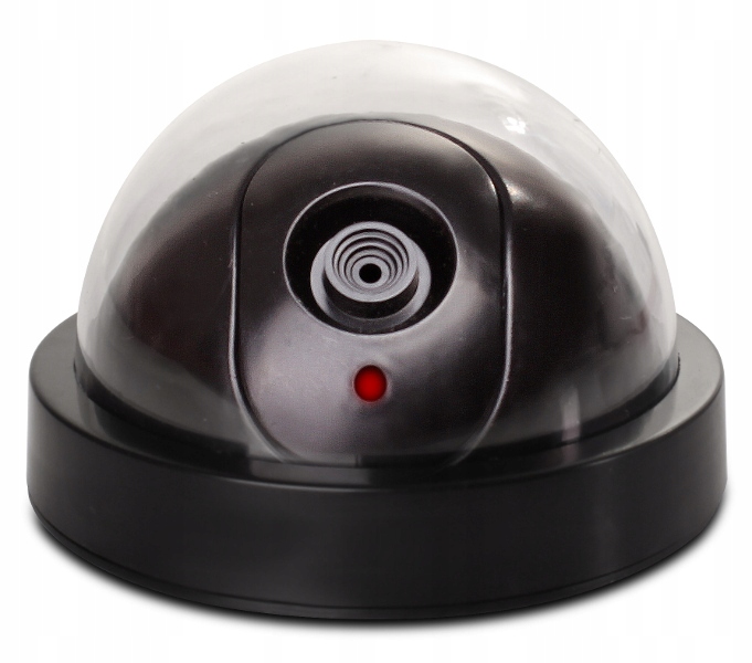 ATRAPA KAMERY PRZEMYSŁOWEJ KAMERA KOPUŁKA MIGAJĄCA DIODA LED MONITORING Kolor czarny